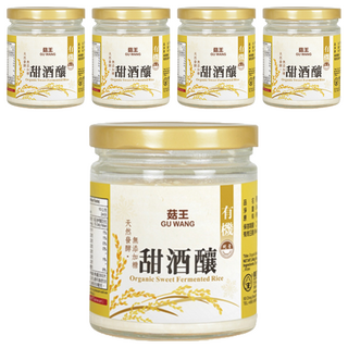 菇王 有機甜酒釀 自然發酵 無添加劑, 240g, 5罐