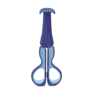 kidsme 三合一多功能食物剪 不鏽鋼鋒利刀片 L型內彎省力夾, 16.5 x 7cm, 藍色, 1支