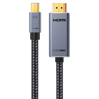 CODEWAY 4K 30Hz Mini-DP公轉HDMI公 轉接線, 1條, 1.5m