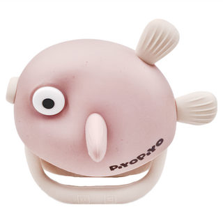 PiYOPiYO 黃色小鴨 鉑金矽膠金魚QQ固齒器 3個月以上, 固齒器, 粉色, 1個