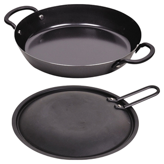 PEARL LIFE 珍珠金屬 日本製雙耳鑄鐵平底鍋, 20cm, 1個