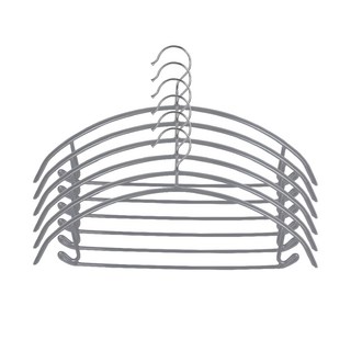 Axis 艾克思 加粗耐重順肩防滑衣架 防滑耐用 衣物不變形 讓衣櫃整齊美觀, 銀灰色, 6個