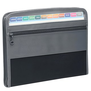 拉鍊式風琴資料文件夾 13層 35 x 27 x 4cm 330g, 黑色, 1個