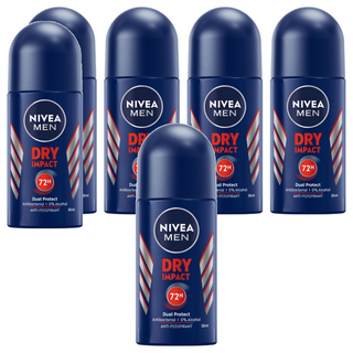 NIVEA 妮維雅 男士止汗爽身乳液 乾適活力, 50ml, 6瓶