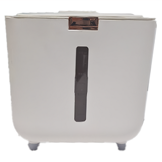 輕奢彈蓋儲糧桶 10L 透明視窗, 象牙白, 大號, 1個