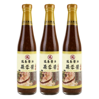 瑞春醬油 蒜蓉醬油膏，精選整粒黑豆 傳統甕釀工藝 添加蒜粒, 420ml, 3瓶