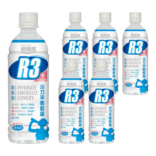 維維樂 R3活力平衡飲品PLUS, 符合WHO低滲透壓建議, 添加菊糖(益菌生)維護消化道機能, 補充水分與電解質, 添加麩醯胺酸, 添加鋅, 500ml, 6瓶