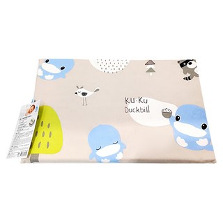 KU.KU Duckbill 酷咕鴨 童心防蟎透氣嬰兒乳膠枕, 100%天然乳膠, 雲灰色, 43 x 29.5 x 2.5cm