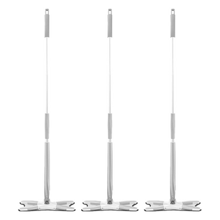 拍平方 X型免手洗平板拖把 蝴蝶款 灰色 EVA ABS細纖維, 3支, 140 x 37 x 15cm