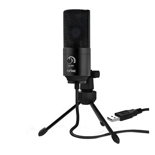 Fifine USB心型指向電容式麥克風 K669, 可調角度腳架，隨插即用, K669B, 銀色