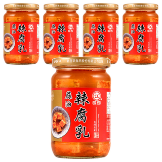 江記 麻油辣腐乳 添加辣椒, 320g, 5罐