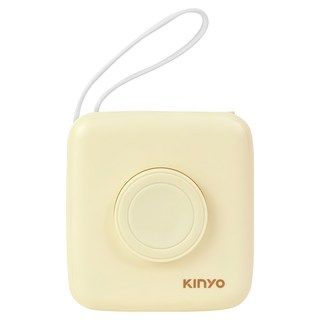 Kinyo 8in1小方糖大容量雙線行動充, KPB-2651Y, 米黃色