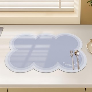 菓拉小舖 矽藻泥瀝水軟墊, 紫雲朵朵, 1個