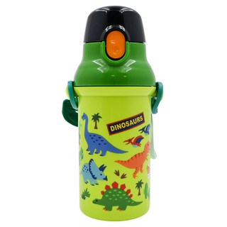 Skater 彈蓋式水壺 PSB4SAN, 恐龍 黃綠色, 400ml, 1個