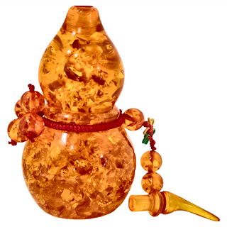 養慧軒 招福好運到 花琥珀葫蘆擺飾, 招財, 花琥珀, 1個