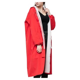 Funtaitai 超輕量風衣式時尚風雨衣 450g 多色可選 男女通用款, 紅色, M