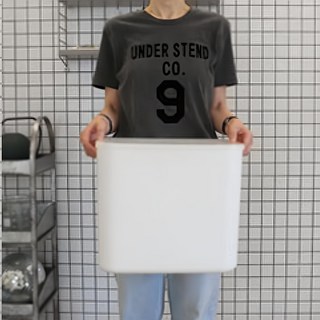 AllULiving 儲藏室收納箱 附蓋式, 4個, 白色