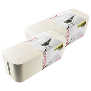 SYSmAX 延長線收納盒 L號 400 x 164 x 136mm, 象牙色, 2個