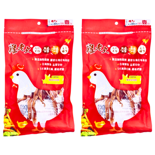 雞老大 豬耳朵切條 犬專用 低脂 無鹽 無添加防腐劑 台灣製造, 80g, 2包