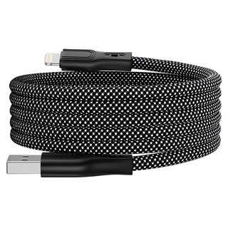 UniSync USB轉Lightning 魔幻磁吸收納編織防纏繞快充線 1M, 黑色, 1條