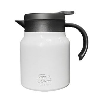 FUJI-GRACE 富士雅麗 304不鏽鋼咖啡保溫壺 fj-946, 1個, 優雅白, 1L