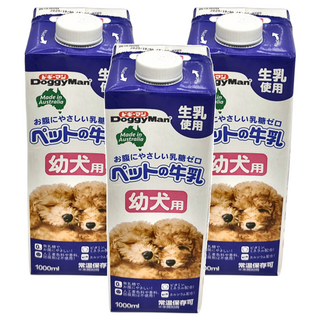DoggyMan 多格漫 澳洲犬用牛奶 幼犬用 1L, 3個, 1000ml, 生乳