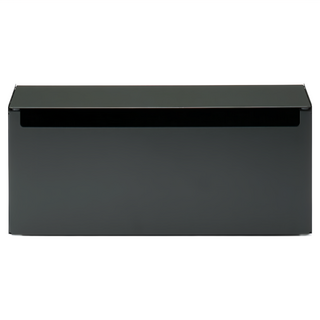 MUJI 無印良品 鋼製掀蓋式電源插座收納盒, 深灰色, 防塵易清潔, 電源線收納整理, 32 x 10 x 14cm, 1個