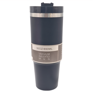 FANCY LIFE 不鏽鋼冰霸杯 真空保溫杯 黑色, 890ml, 1個