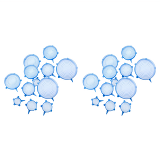 環保N次矽膠保鮮膜 2組 彈性保鮮蓋 碗盤保鮮 顏色隨機, 6.5cm + 9.5cm + 11.5cm + 14.5cm + 16.5cm + 20.5cm