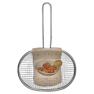 YOSHIKAWA 吉川 aikata 18-8不鏽鋼炸物籃 尺寸18 x 23.5 x 15.5cm, 炸物籃 銀色, 1個