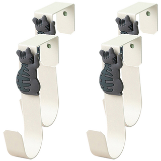 貓咪造型門後掛勾 Set, 象牙白, 4個
