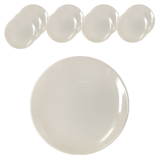 大同磁器 TATUNG 圓皿10入組 22.5cm 單色 磁器餐盤, 白色, 10個