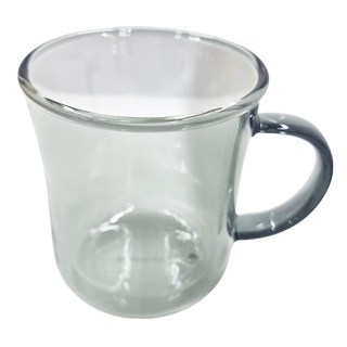 GOODGLAS 好玻 馬克雙層玻璃杯 硼玻璃材質 容量360ml 最高耐熱溫度120°C, 透黑色, 1個