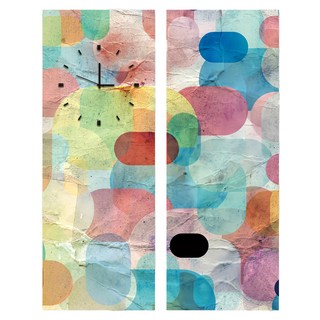 24mama 掛畫 二聯式 豐富裝飾 無框時鐘掛畫, 80 x 30cm, 多彩幾何