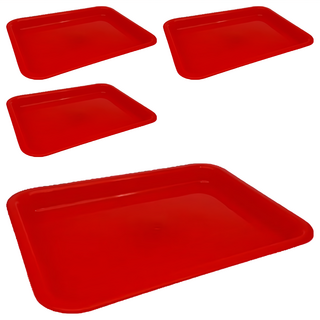 百貨King 450塑膠長方盤 紅色 滴水盤/托盤, 45 x 31.5 x 3 cm, 4個