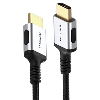 HAGiBiS 海備思 細軟編織鍍金頭HDMI 2.1版8K高畫質傳輸線 HM06-03, 3m, 1條