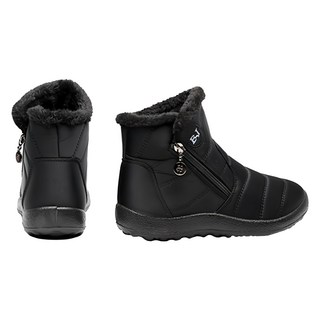 半筒雪靴, 加絨加厚, 防水, 36, 黑色