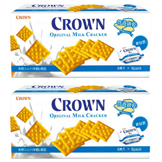 CROWN 皇冠 營養餅乾 原味, 天然牛奶添加, 200g, 2盒