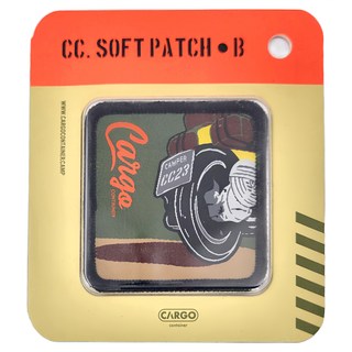 CARGO container 復古風徽章 60x60x2mm FABRIC, B, 1個