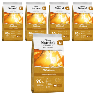 Dibaq Natural moments 自然嗑天然貓糧 低卡結紮貓配方, 鮭魚 + 雞肉, 300g, 5包