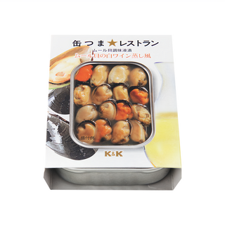 K&K 白酒煮淡菜, 日本產高品質罐頭食品, 零嘴下酒菜, 95g, 1罐