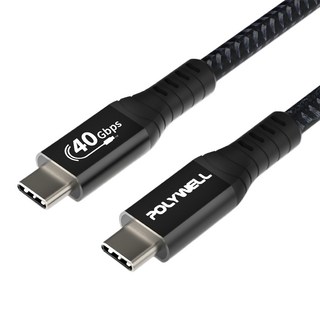 POLYWELL 寶利威爾 USB 4.0 Type-C 編織線, 80cm, PW15-W45-M720, 1條