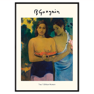 菠蘿選畫所 保羅高更 兩位大溪地婦I 掛畫 AVAR5746B, 黑色
