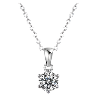 CF 項鍊 莫桑鑽 1克拉 八心八箭邱比特比利時切工 S925純銀