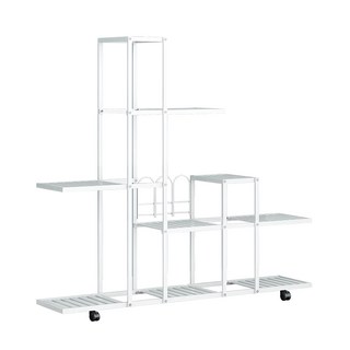 FAmILyLIFE 生活 歐式93面寬附輪移動花架 A-284-W 93 x 22.5 x 92cm 4570g, 淨白色, 4層