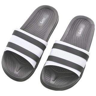 FUN PLUS 霧彩線條休閒拖鞋，EVA、PVC材質, 黑色, 28cm