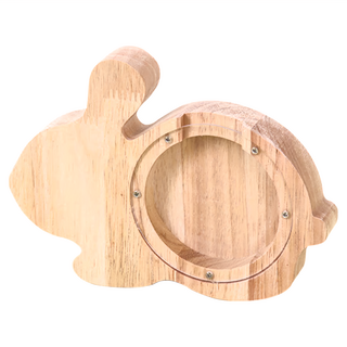 CHIFUN SENHUO 祈樂森活 木質造型存錢筒, 兔子 原木色, 1個