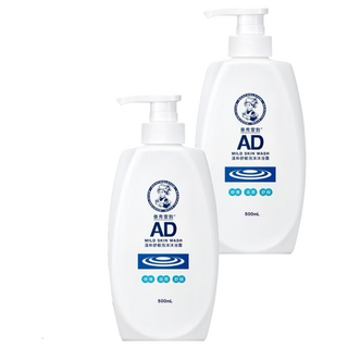 MENTHOLATUM 曼秀雷敦 AD溫和舒敏泡沫沐浴露, 500ml, 2瓶