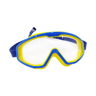 Resheir 大框防霧蛙鏡 無耳塞, 兒童, 1個, 深藍框 + 黃色