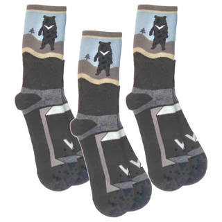 WOAWOA 台灣特有種速乾羊毛襪 XL-3入組(黑熊/山羌/藍鵲)